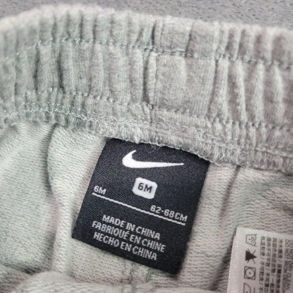 Nike Joggers Baby 6M Gray Blue Fleece Sweatpants Side‎ Stripe Swoosh D755-042